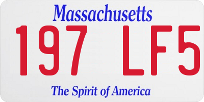 MA license plate 197LF5