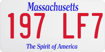 MA license plate 197LF7