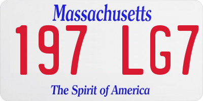 MA license plate 197LG7