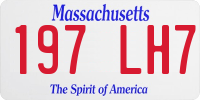 MA license plate 197LH7