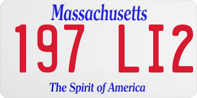 MA license plate 197LI2