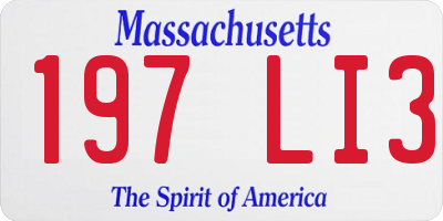 MA license plate 197LI3