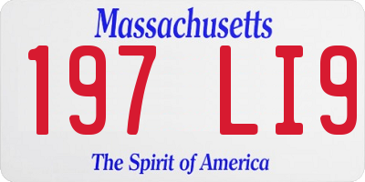 MA license plate 197LI9