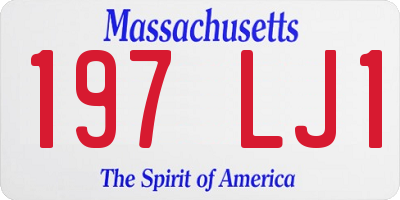 MA license plate 197LJ1