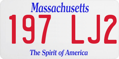 MA license plate 197LJ2