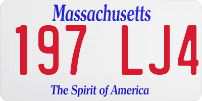 MA license plate 197LJ4