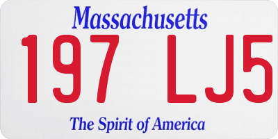 MA license plate 197LJ5