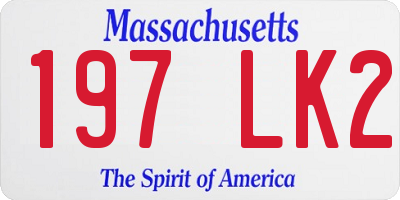 MA license plate 197LK2