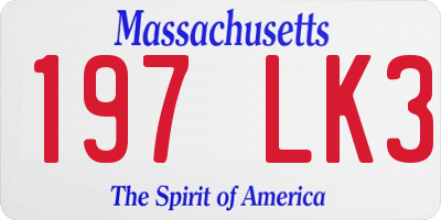 MA license plate 197LK3