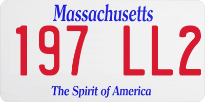 MA license plate 197LL2