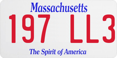 MA license plate 197LL3