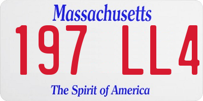 MA license plate 197LL4