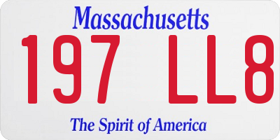 MA license plate 197LL8