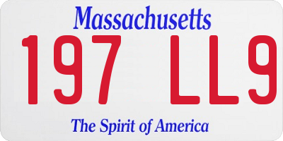 MA license plate 197LL9