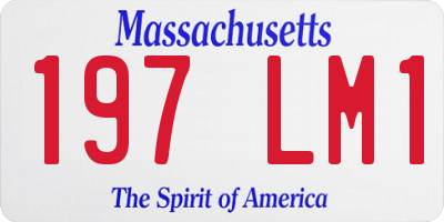 MA license plate 197LM1