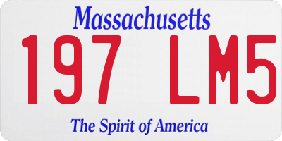 MA license plate 197LM5