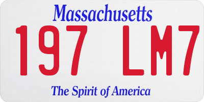MA license plate 197LM7