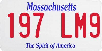 MA license plate 197LM9