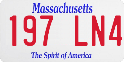 MA license plate 197LN4