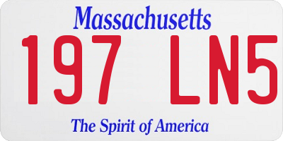 MA license plate 197LN5