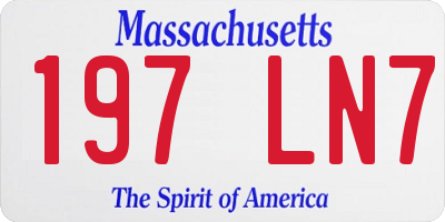 MA license plate 197LN7