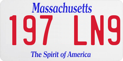 MA license plate 197LN9