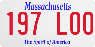 MA license plate 197LO0