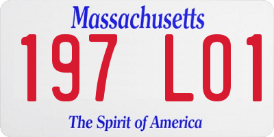 MA license plate 197LO1