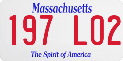 MA license plate 197LO2