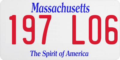 MA license plate 197LO6