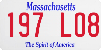 MA license plate 197LO8