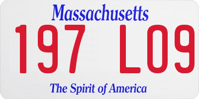 MA license plate 197LO9