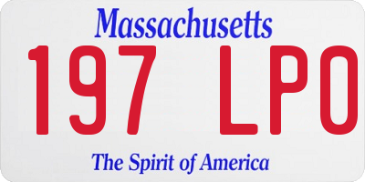 MA license plate 197LP0
