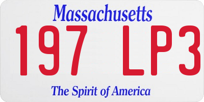 MA license plate 197LP3