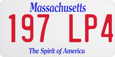 MA license plate 197LP4