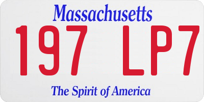 MA license plate 197LP7