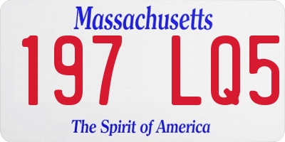 MA license plate 197LQ5