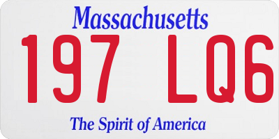 MA license plate 197LQ6