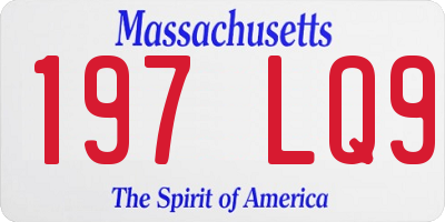 MA license plate 197LQ9