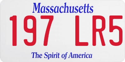 MA license plate 197LR5