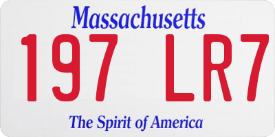 MA license plate 197LR7