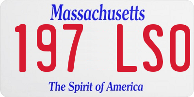 MA license plate 197LS0
