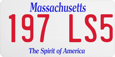 MA license plate 197LS5