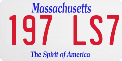 MA license plate 197LS7