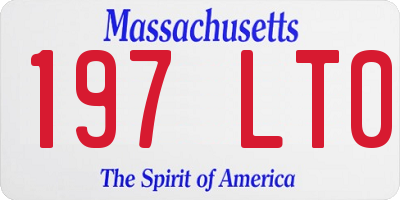 MA license plate 197LT0