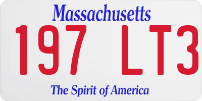 MA license plate 197LT3