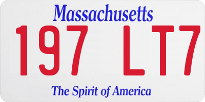 MA license plate 197LT7