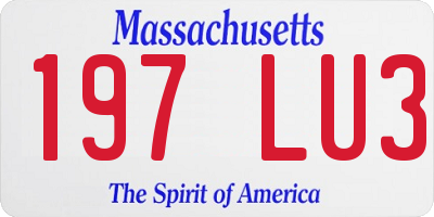 MA license plate 197LU3
