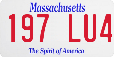 MA license plate 197LU4