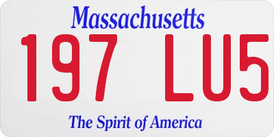 MA license plate 197LU5